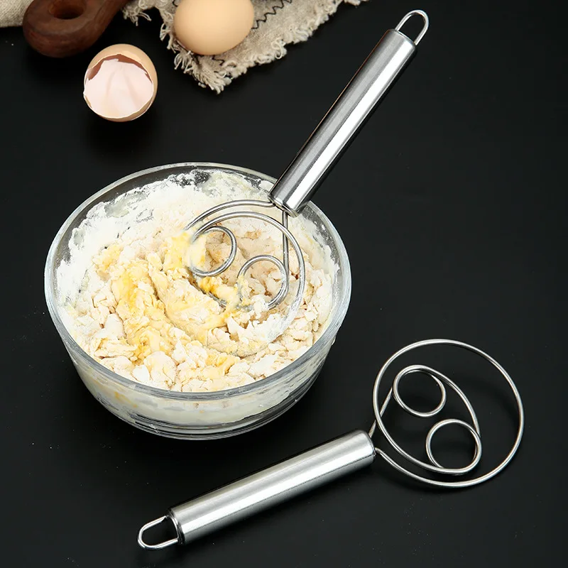 Danish Pancake Pan - ที่ตีแป้งสไตล์ดัตช์ ทำจากสแตนเลสสตีล พร้อมด้ามจับถนัดมือ สำหรับทำขนมปัง เค้ก บิสกิต