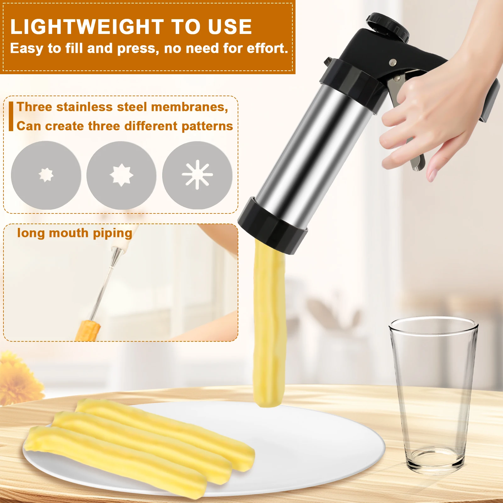 เครื่องทำชูโร่ ชุดปั๊มคุกกี้ ป - Churros Maker Gun บทวิจารณ์และราคา