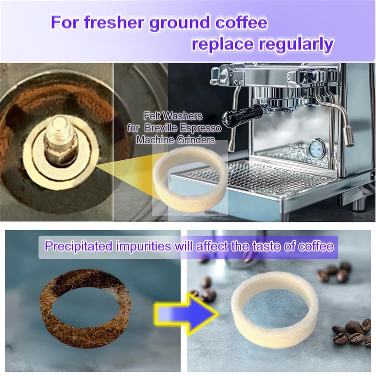(A64E) ชุดแผ่นรองสักหลาด 6 ชิ้ - Breville Espresso Bes870 บทวิจารณ์และราคา