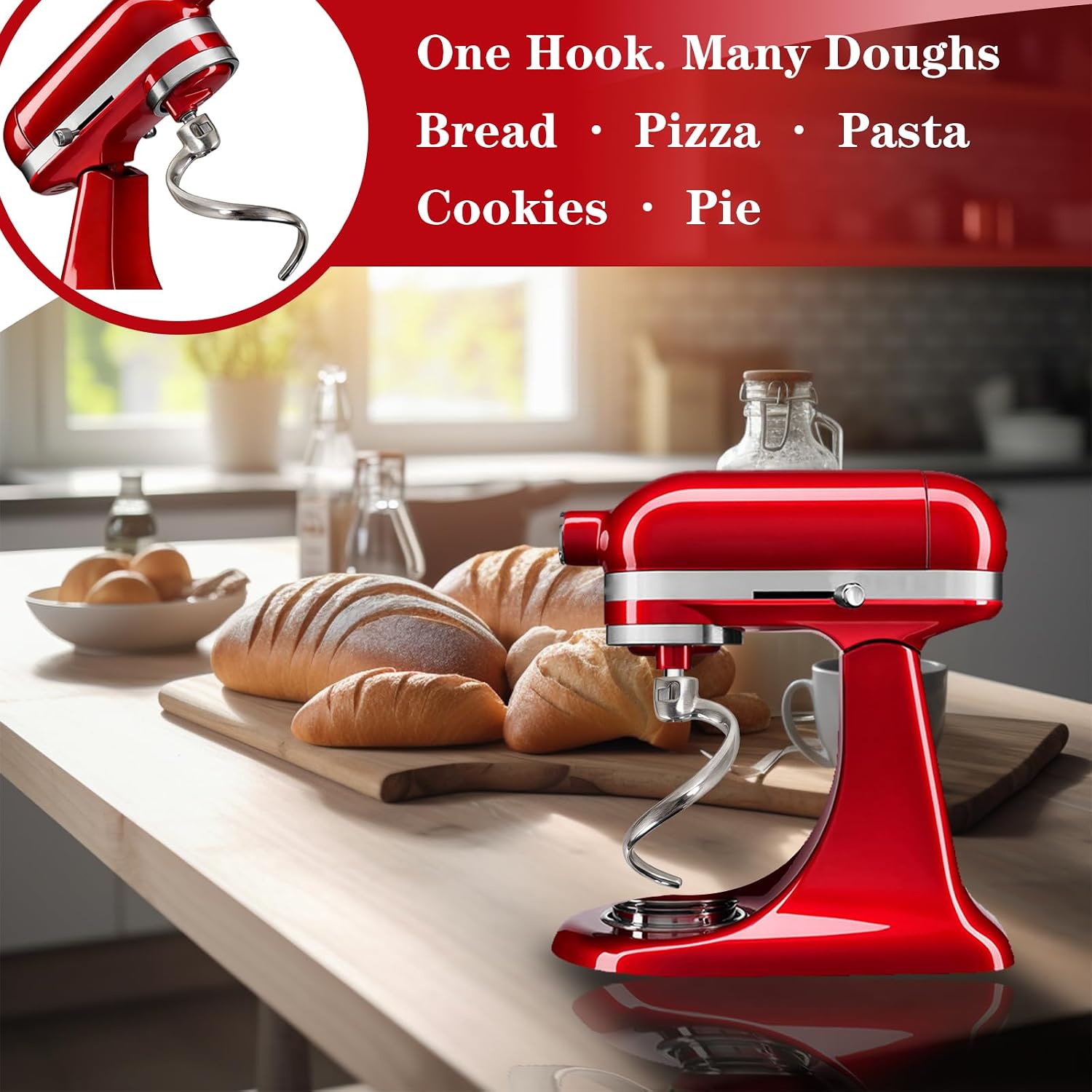 ตะขอเกี่ยวแป้งสแตนเลสแบบเกลียว - Kitchenaid Mixer Hand Mixer บทวิจารณ์และราคา